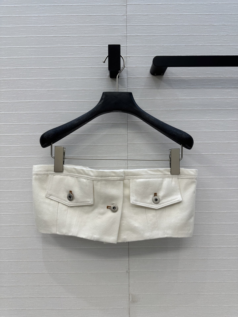 Miu Miu Exclusive Denim Bustier Top - Sweet & Edgy Cowgirl Chic