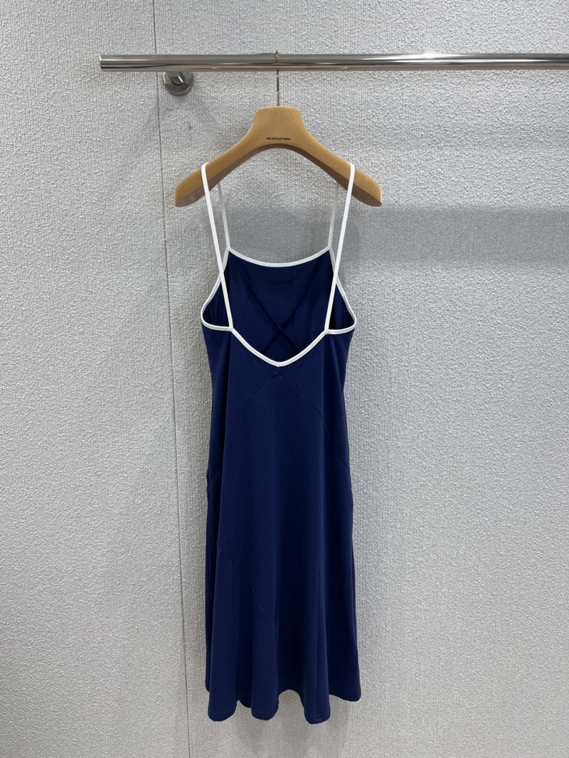 Miu Miu 25SS Cotton Backless Cami Dress in Blue - Exclusive Luxe Edition