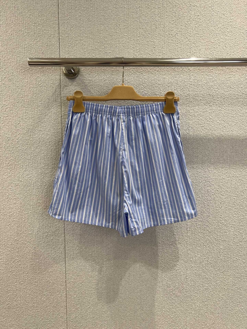 Miu Miu 25FW Early Autumn Cotton Striped Shorts - Exclusive Design