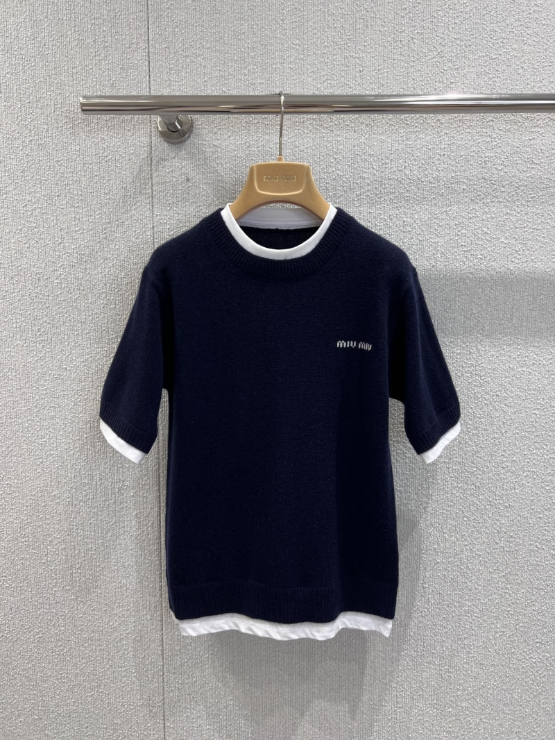 Miu Miu 25FW Early Fall Knit Top - Exclusive Two-Piece Illusion Design
