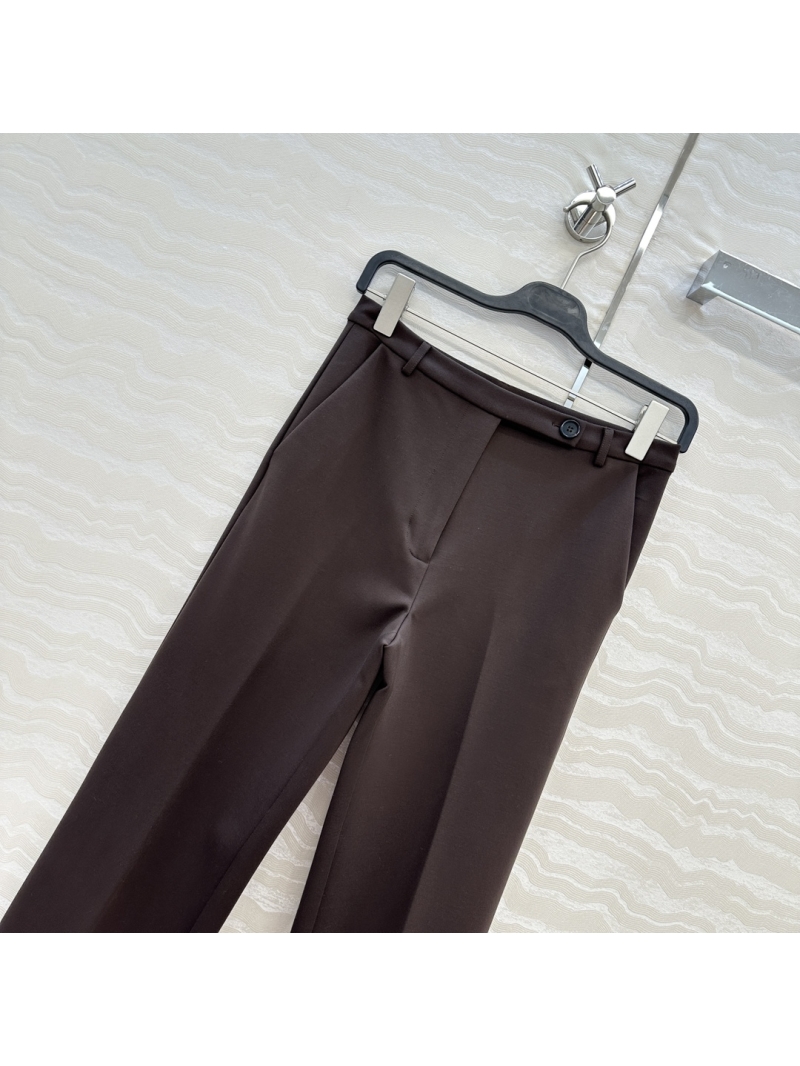 Miu Miu Exclusive Low-Waist Trousers in Chestnut - Luxe Cotton Blend for the Sophisticated Scholar