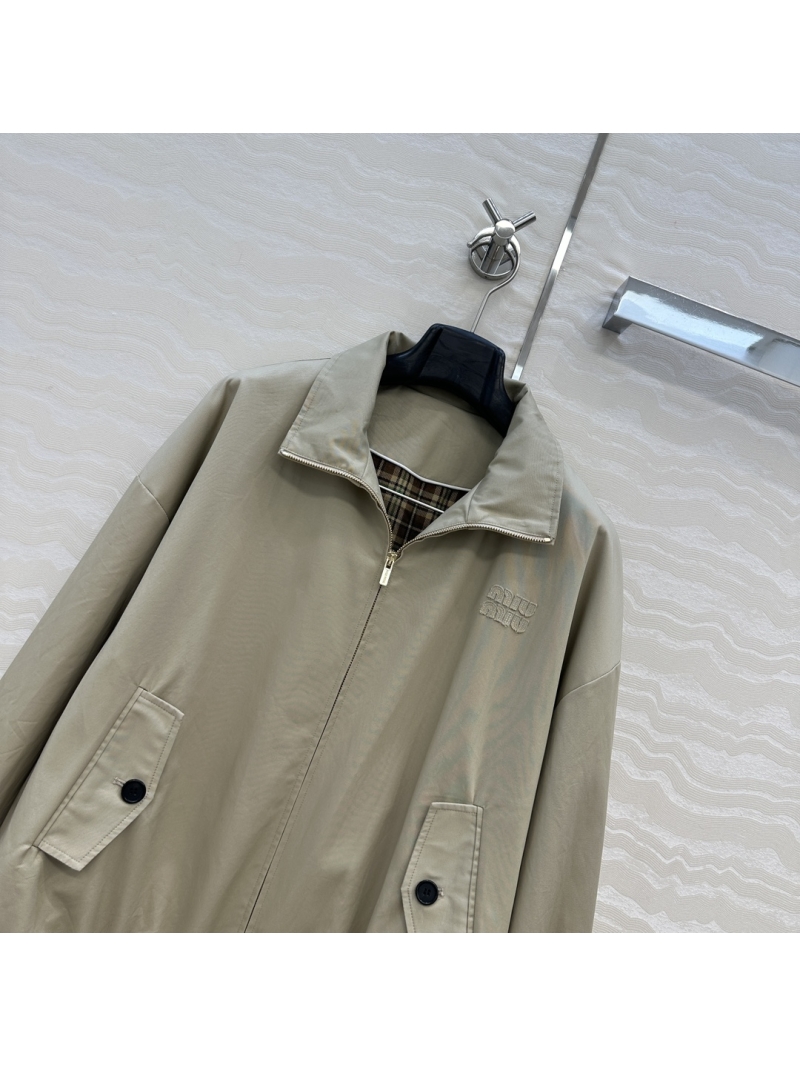 Miu Miu Intellectual Chic Oversized Collar Jacket | Plaid Lining, Unisex Fit, Streetwear Luxury