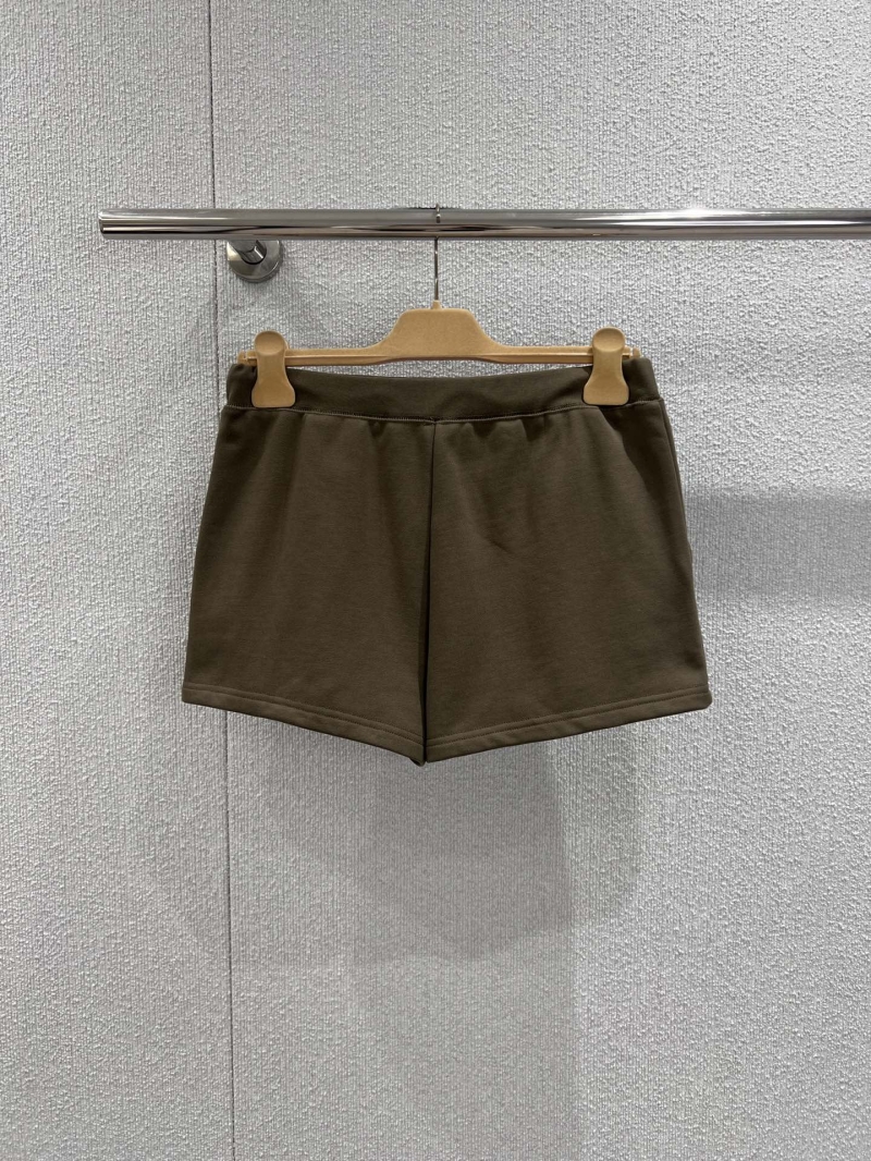 Miu Miu Olive Green Cotton Drawstring Shorts