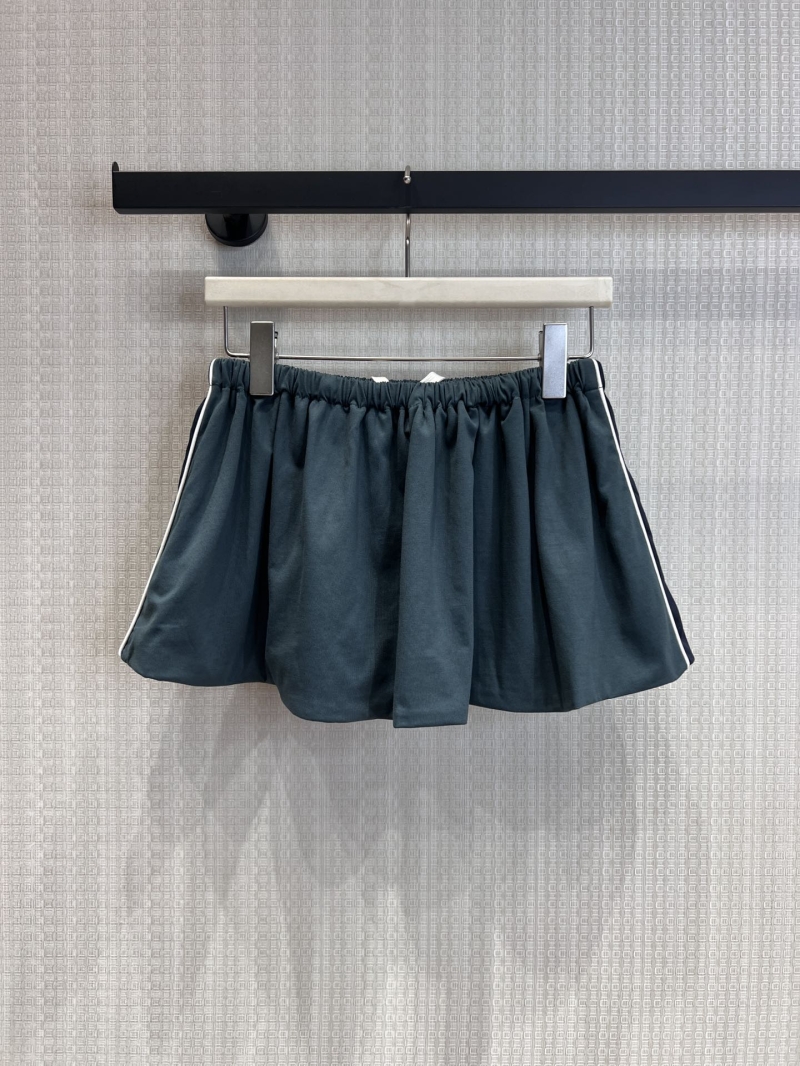 Miu Miu Bubble Silhouette Mini Skirt Forest Green Sporty Luxe Design
