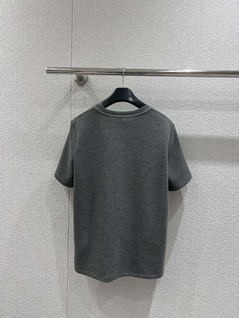 MaxMara 25FW Early Autumn Letter Embroidery Round Neck Short Sleeve T-Shirt - Exclusive & Stylish