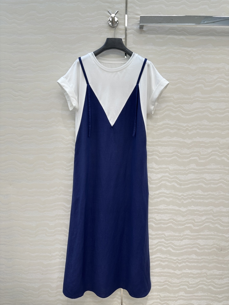 Max Mara Elegant College-Style Two-Piece Design Dress - Luxe Tencel Linen Blend