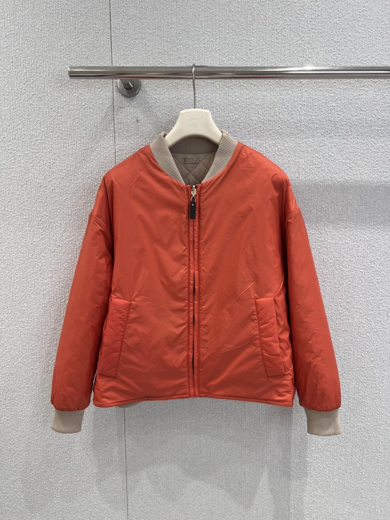 Maxmara Exclusive Early Autumn Reversible Diamond Quilted Bomber Jacket in Light Beige