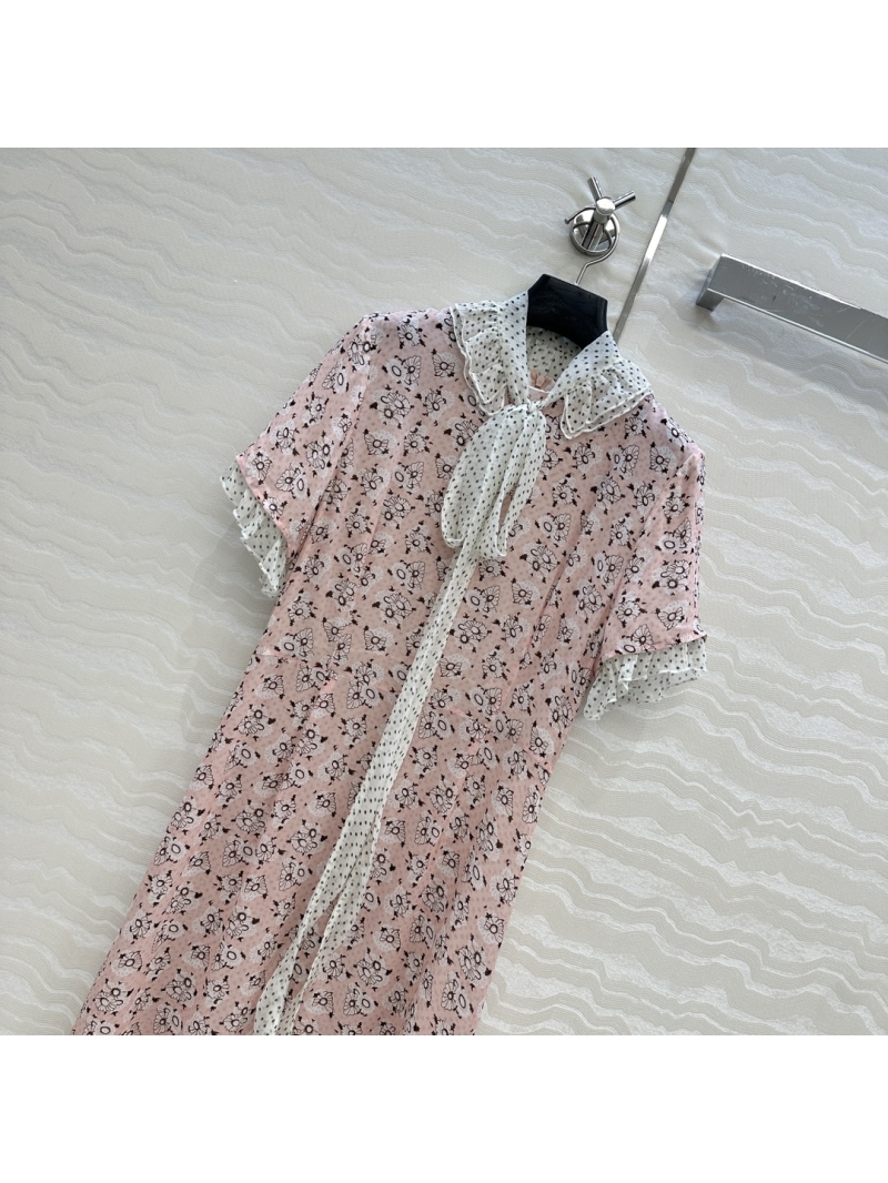 Prada Summer Retro Palace Floral Silk Dress - Luxe Elegance