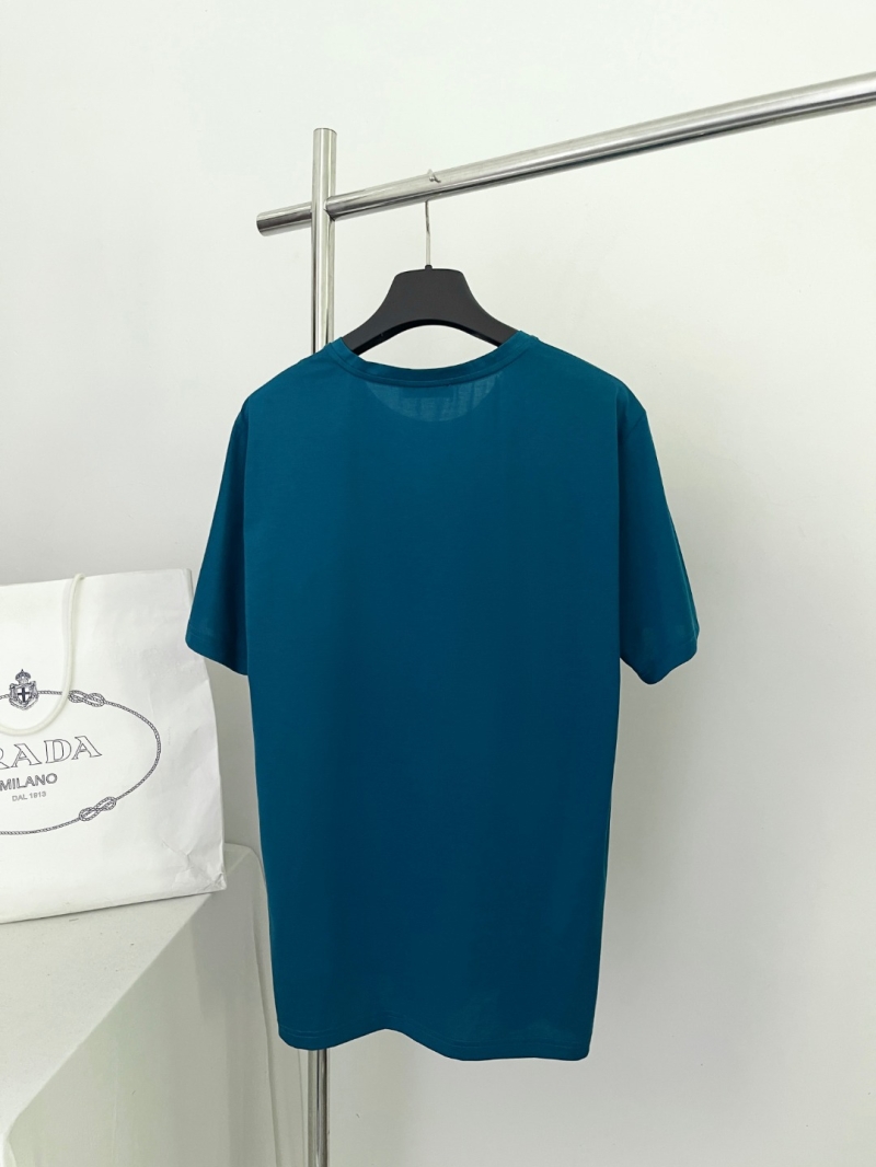 Prada Men's Blue Mercerized Cotton Short-Sleeve Shirt - Luxe Comfort