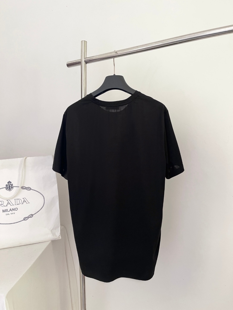 Prada Men's Black Mercerized Cotton Short-Sleeve Shirt - Luxe Comfort