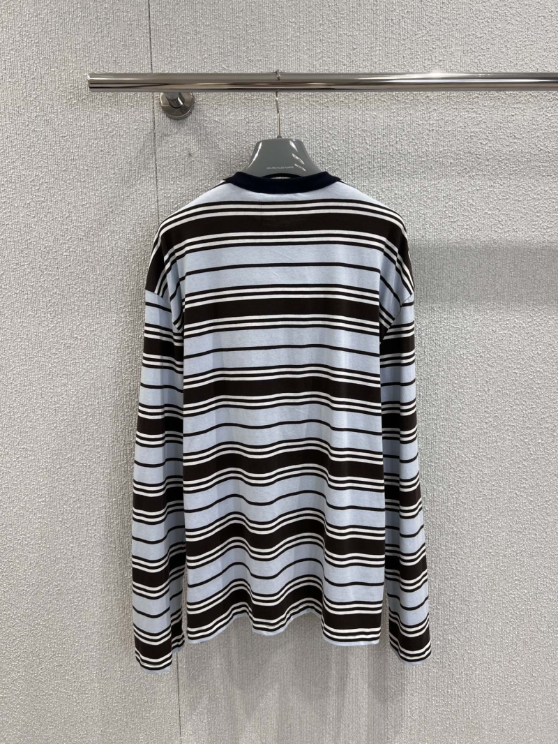 Prada Mint Chocolate Striped Long-Sleeve T-Shirt - Exclusive Luxe Design