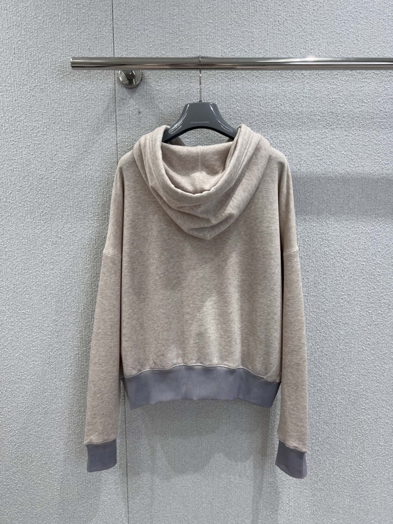 Prada Light Gray Cotton Hoodie with Vintage Lettering | Exclusive FW Collection