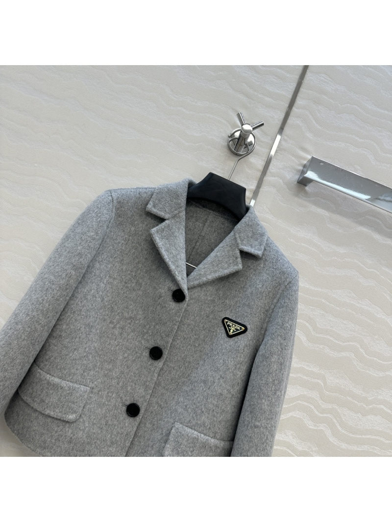 Prada Intellectual Chic Limited Edition Handcrafted Double-Faced Wool-Cashmere Short Blazer