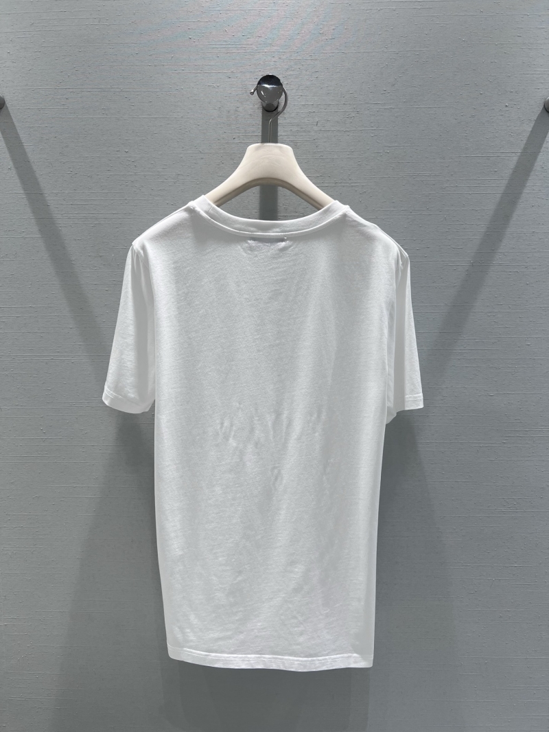 Prada 3D Embossed Crest Cotton T-Shirt in Pure White