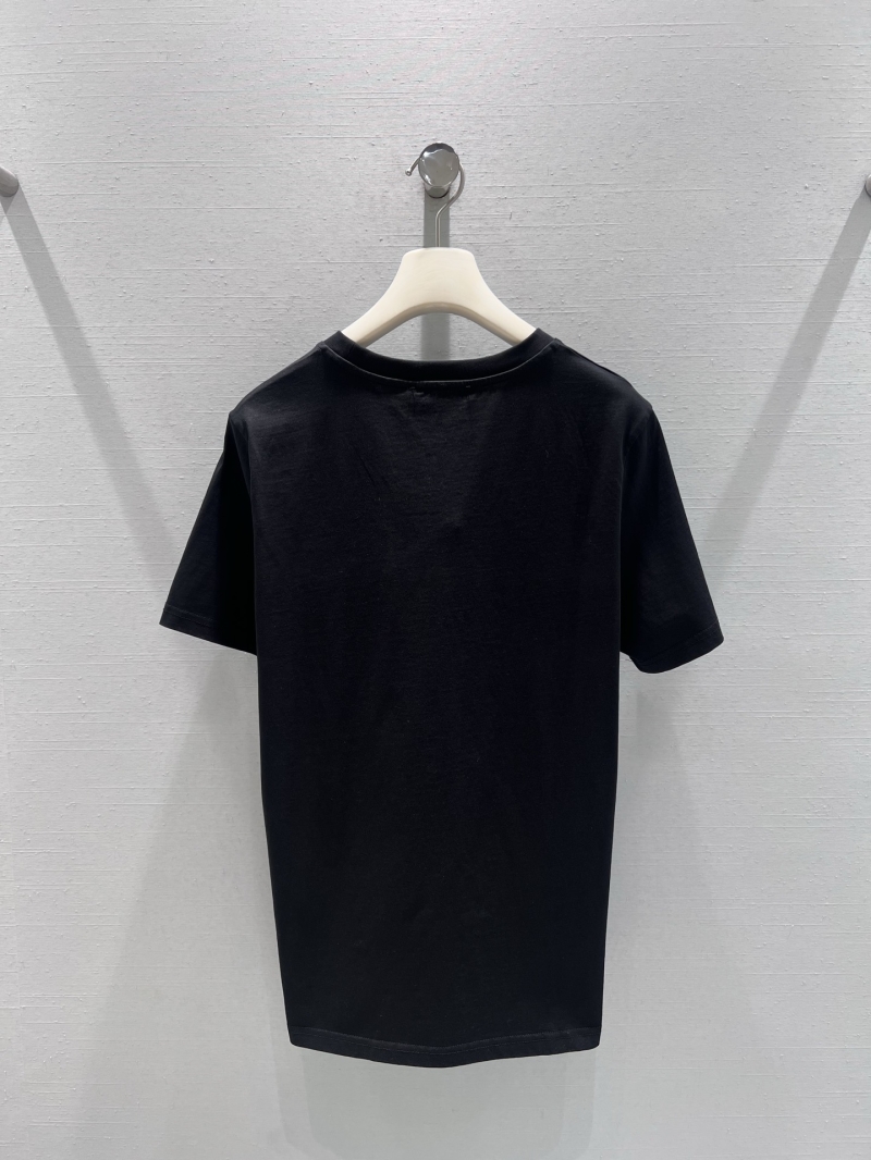 Prada 3D Relief Logo Crest Combed Cotton T-Shirt in Black