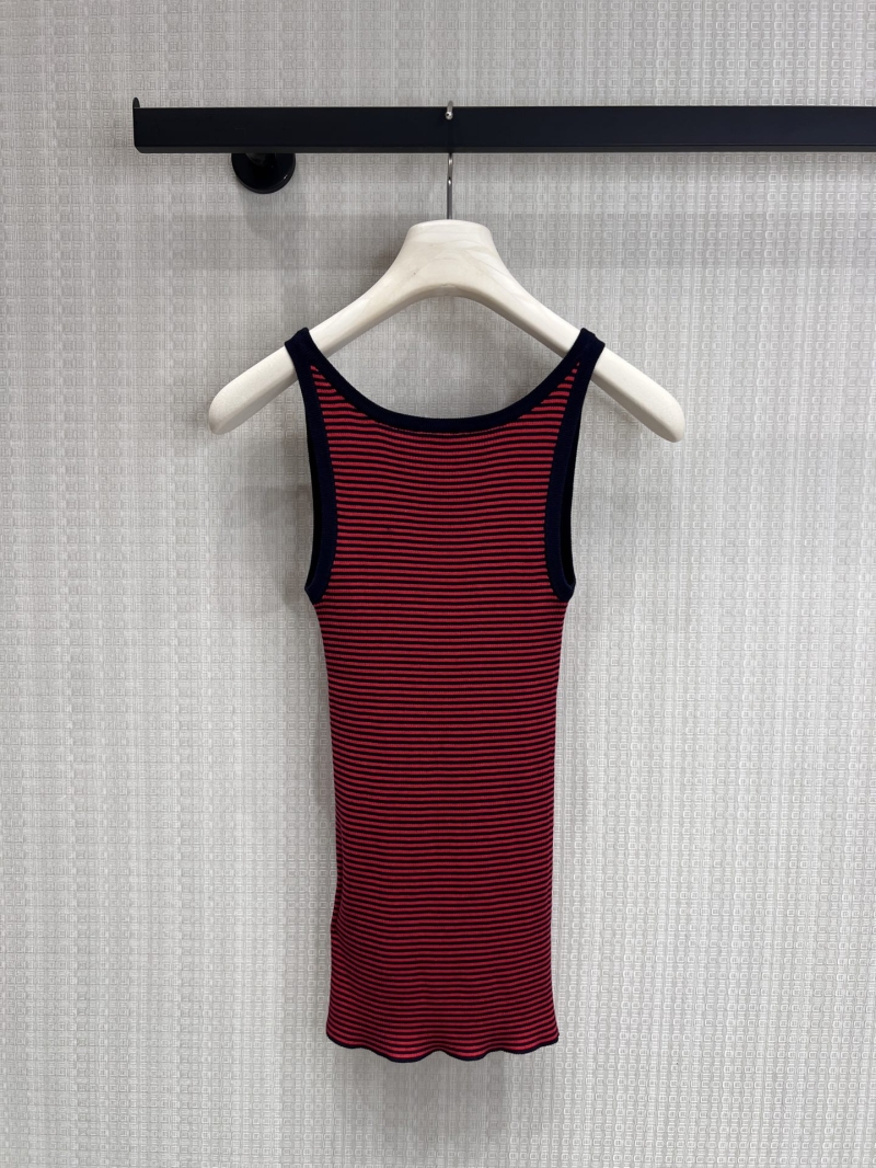Prada Striped Ribbed Knit Tank Top in Red and Black