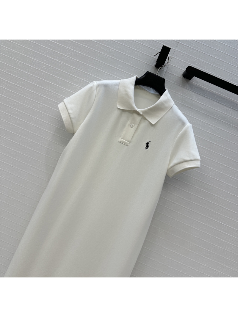 Ralph Lauren Spring/Summer 2025 Polo Short Sleeve Long T-Dress - White