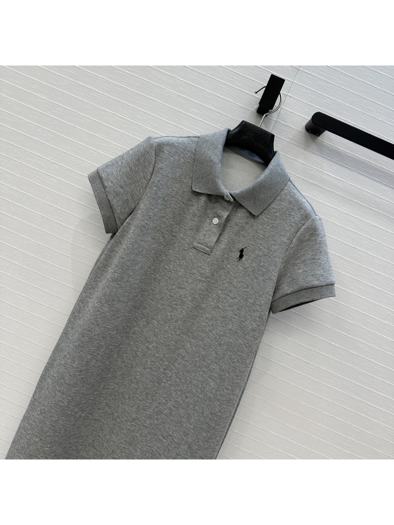 Ralph Lauren 2025 Spring/Summer Polo Short-Sleeve Long T-Dress in Grey - Elegant Casual Essential