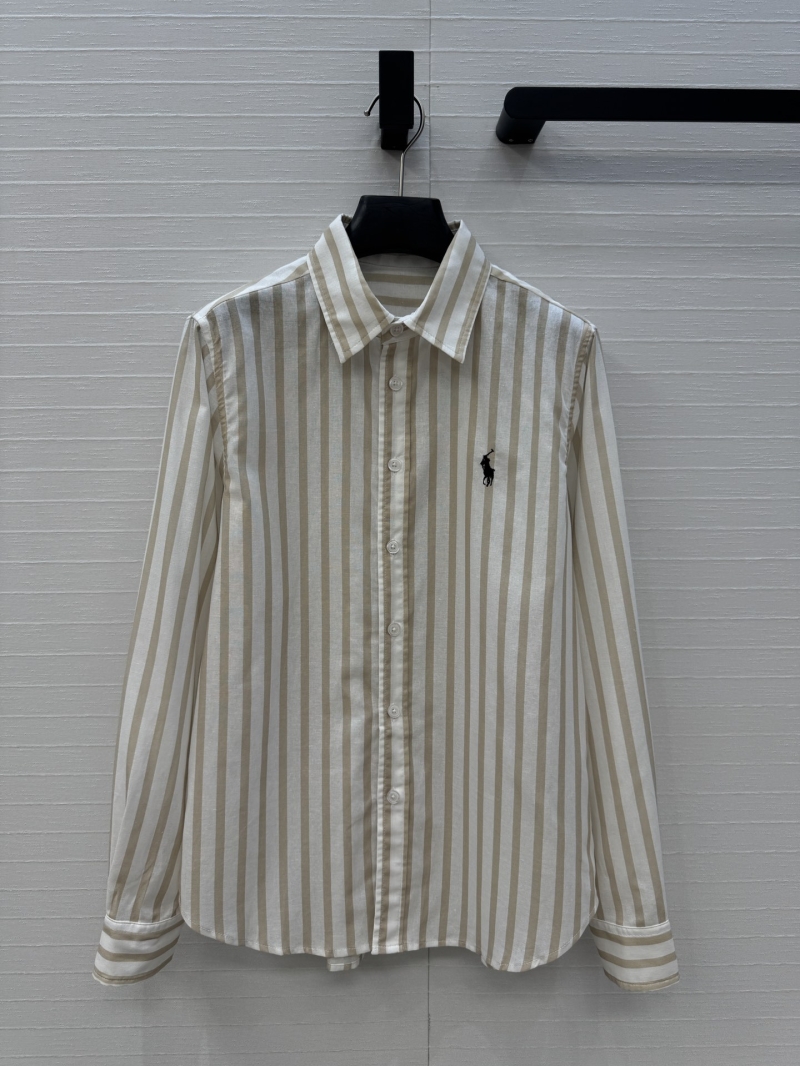 Ralph Lauren Long-Term Casual Grey Striped Shirt with Iconic Pony Embroidered Detail