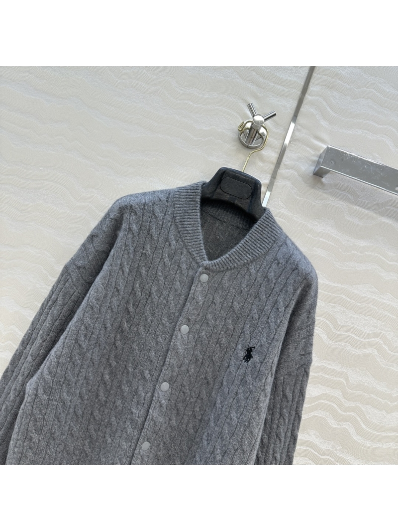 Ralph Lauren Luxe American-Style Tennis-Inspired Baseball Jacket in Grey