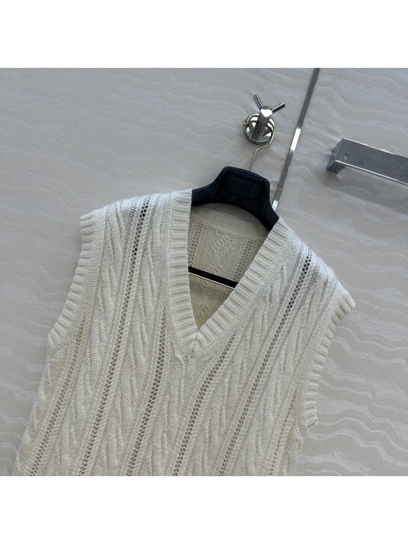 Ralph Lauren Purple Label Classic American Style White Vest - Luxe Cashmere Silk Blend