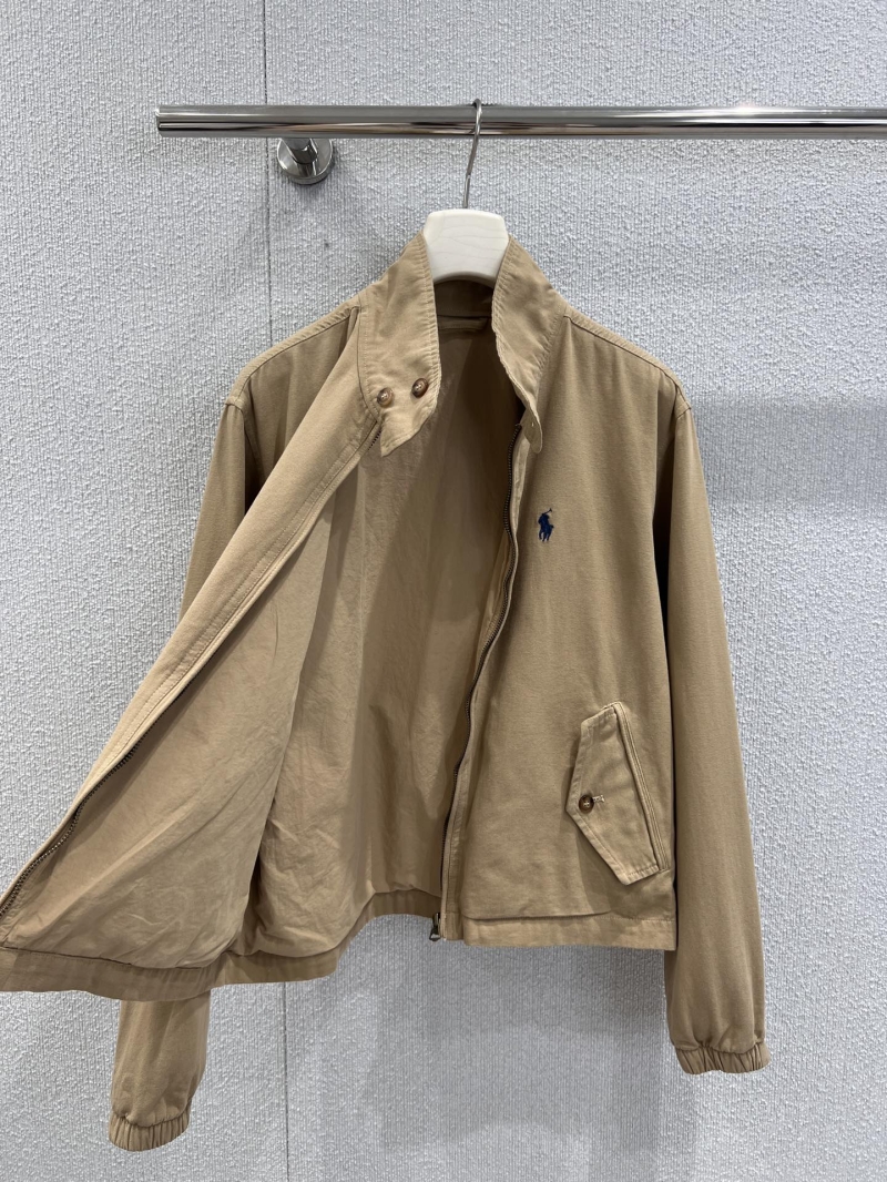 Ralph Lauren 25Fw Classic Pony Embroidered Harrington Jacket in Light Beige - Exclusive High-End Cotton Blend