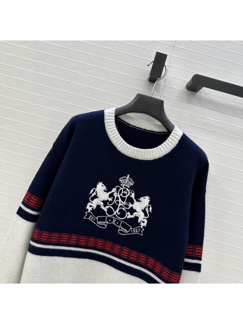 Ralph Lauren Embroidered Badge Cashmere Sweater - British Noble Style