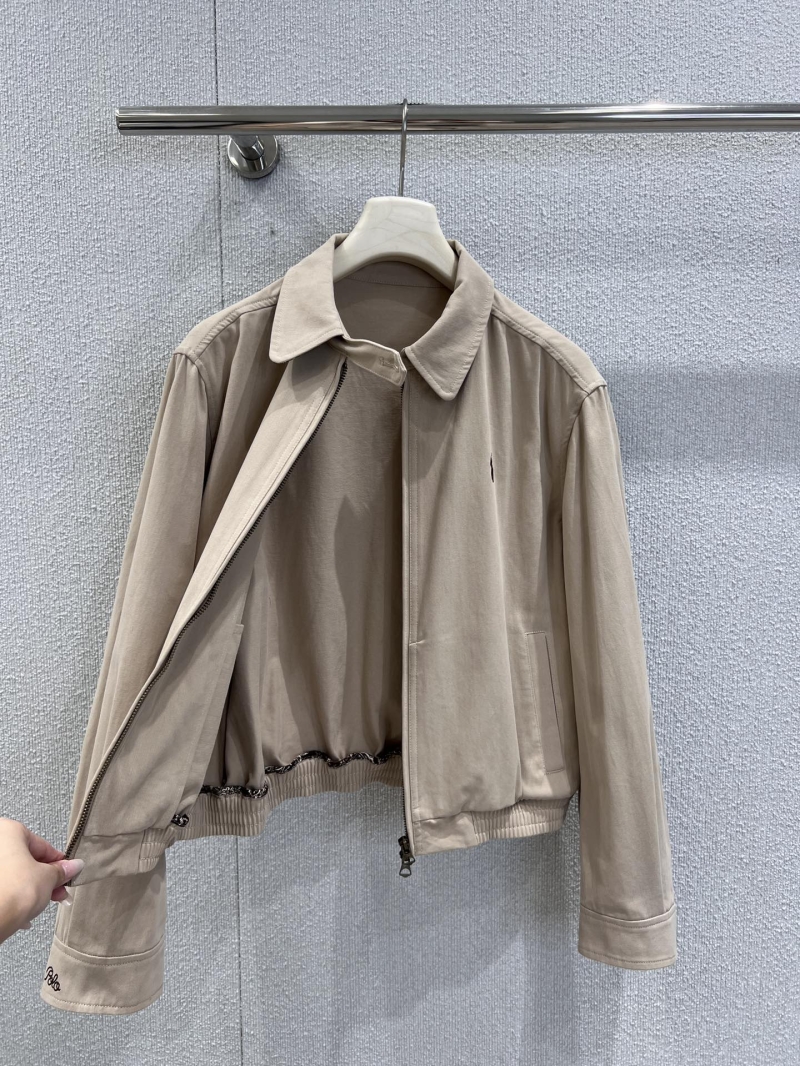 Ralph Lauren Classic Pony Embroidered Bomber Jacket in Light Tan