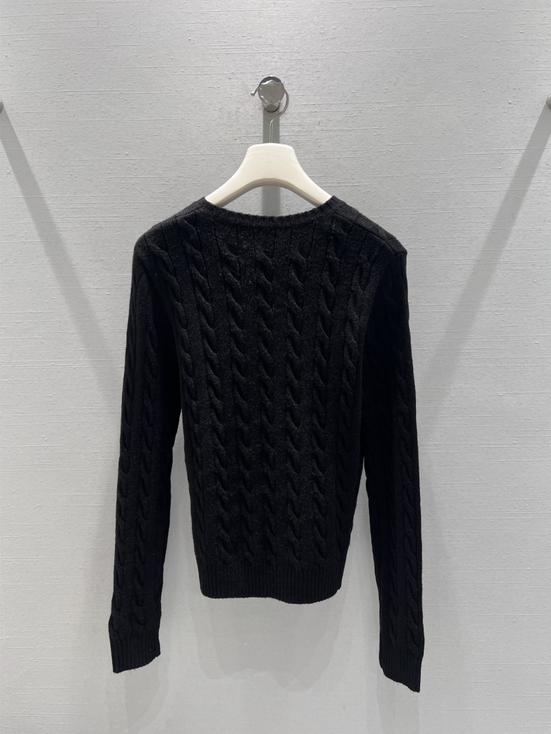 Ralph Lauren Women's Cable Knit Sweater in Black – Custom YB Wool Blend, Exquisite Artisan Craftsmanship, Timeless Old Money Style