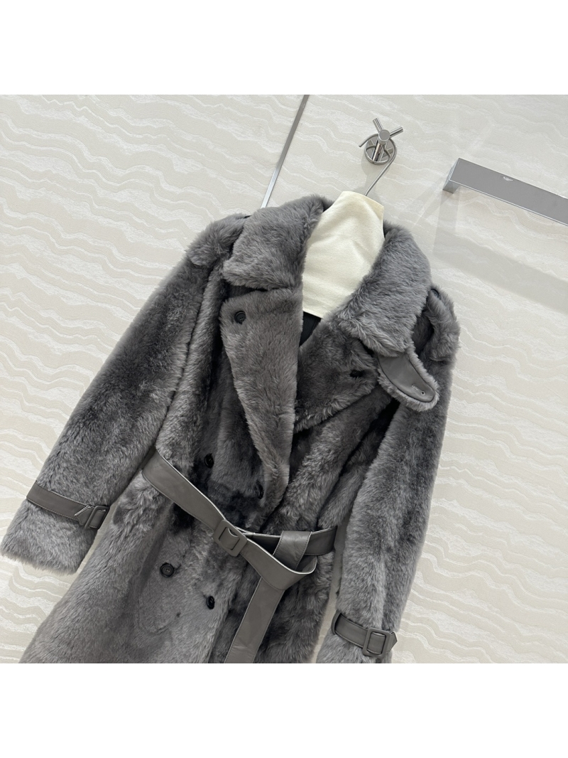 Ralph Lauren Spanish Merino Shearling Coat in Gray | Luxurious Double-Faced Designer Outerwear