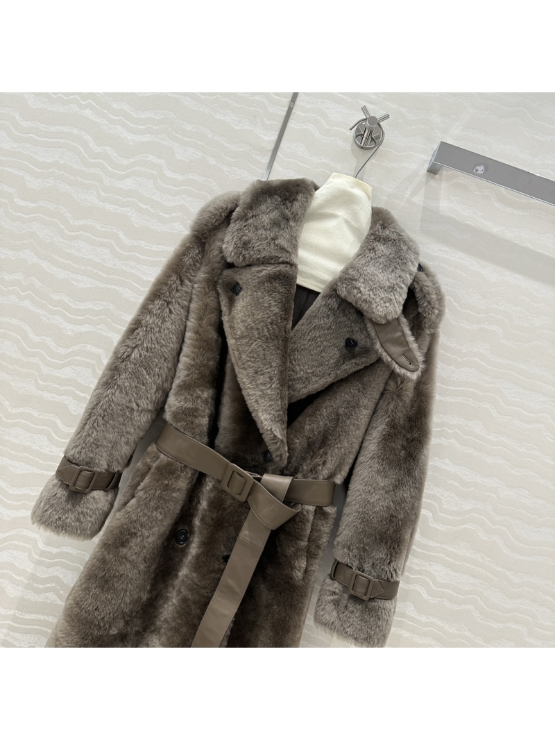 Ralph Lauren Spanish Merino Sheepskin Coat – Plush Fur & Leather, Belted, Longline