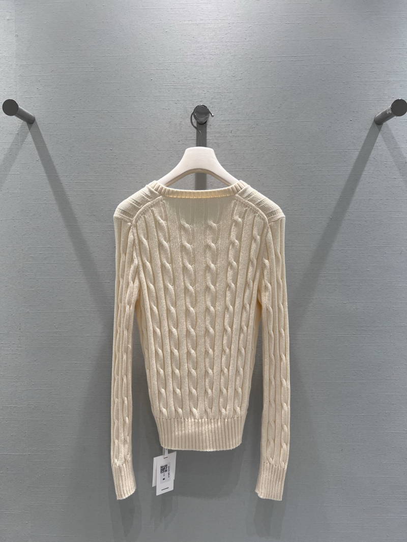 Ralph Lauren V-Neck Cable Knit Sweater in Ivory - YB Wool Blend, Classic Old Money Style