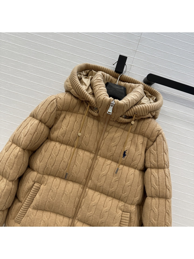 Ralph Lauren Cable-Knit Wool Down Jacket | Early Autumn Collection | H-Silhouette | 90% White Duck Down Fill