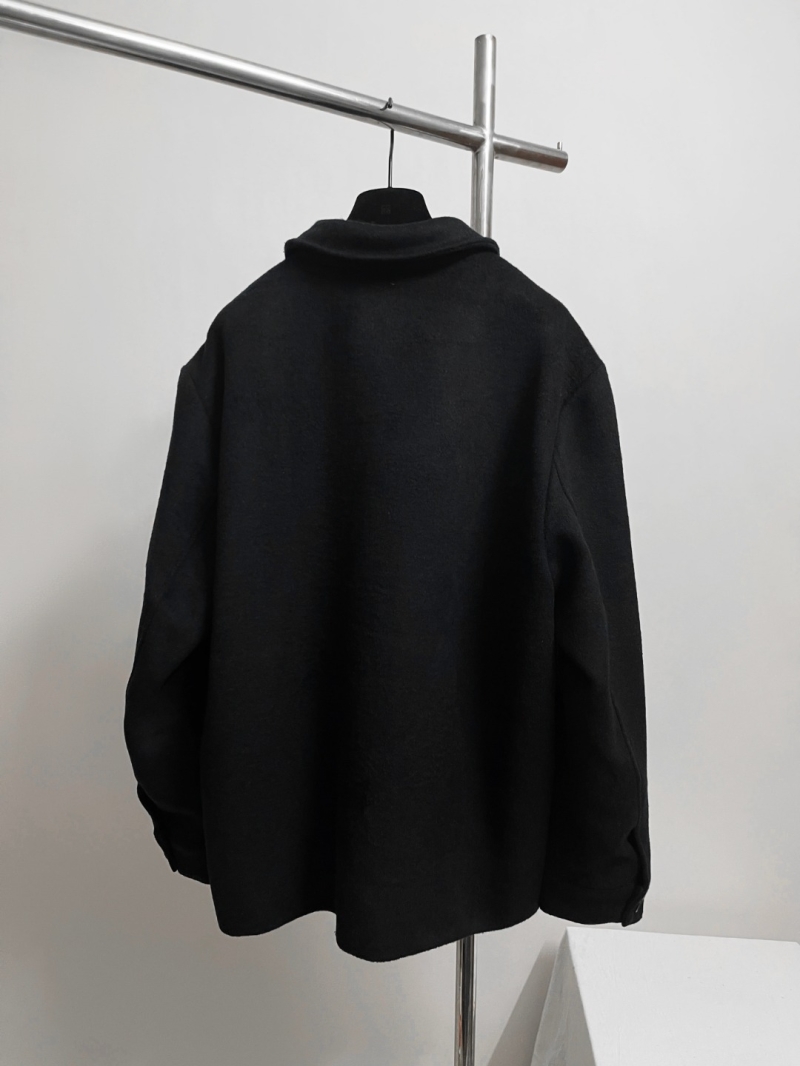 Ralph Lauren Purple Label Black Wool-Cashmere Utility Jacket