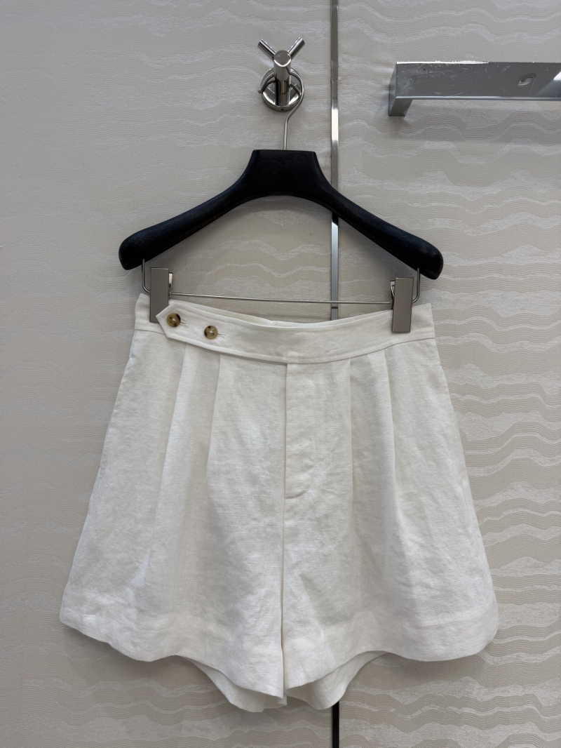 Ralph Lauren Cream 100% Sand-Washed Linen Tailored Shorts