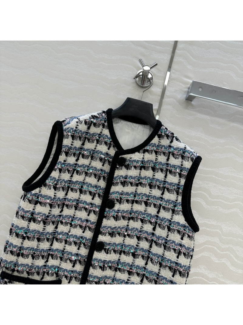 Valentino Vest Jacket - Luxe Sequin Tweed Elegant Outerwear