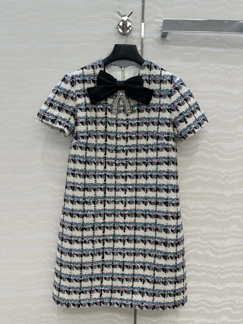 Valentino Luxe Sequin Tweed Plaid Dress - Elegant French Court Style