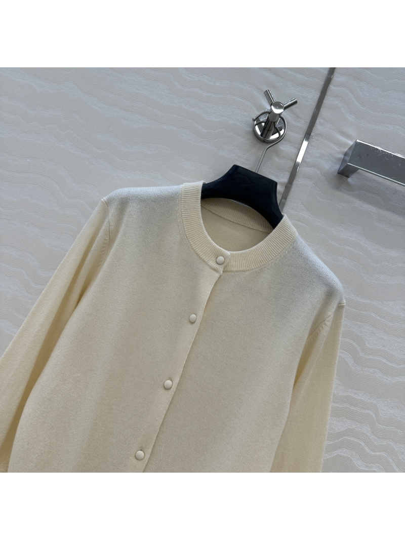 Valentino Fox Fur Sleeve Round Neck Cardigan - Luxe Elegance