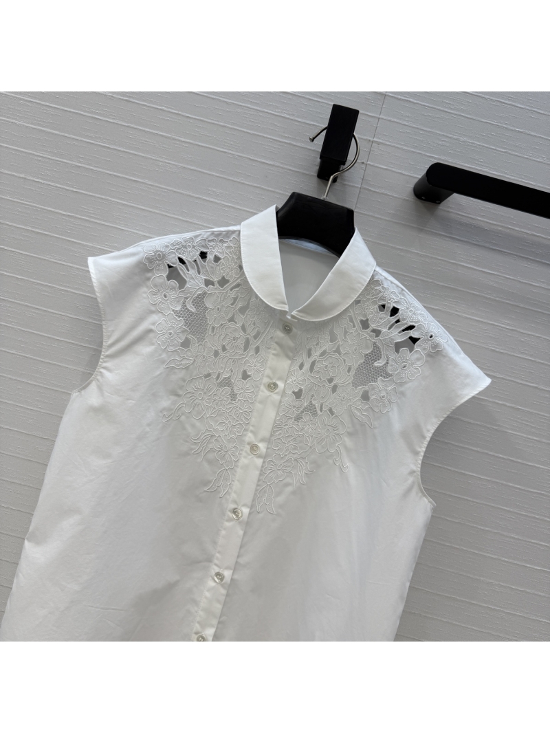 Valentino Sleeveless Cutout Embroidered Blouse