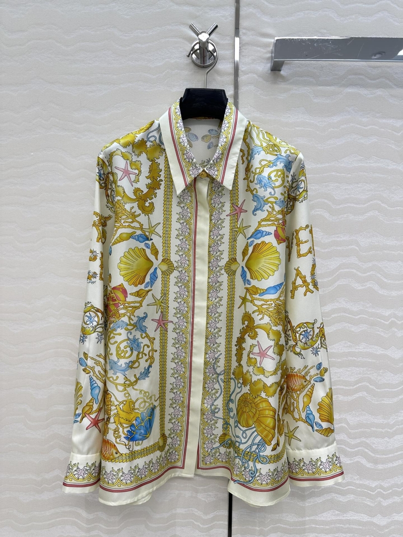 Versace Exclusive Venus Ocean Series Coral Silk Shirt