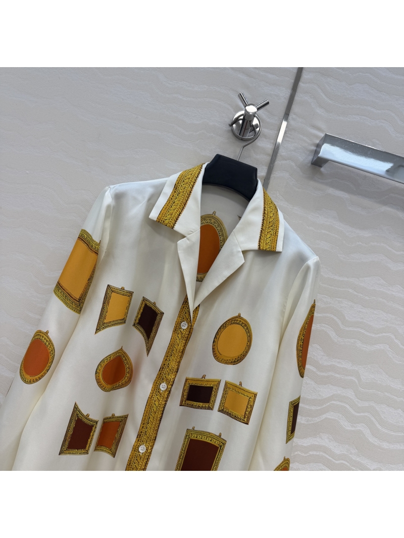 Versace The Gallery Limited Edition 100% Silk Twill Placement Print Shirt