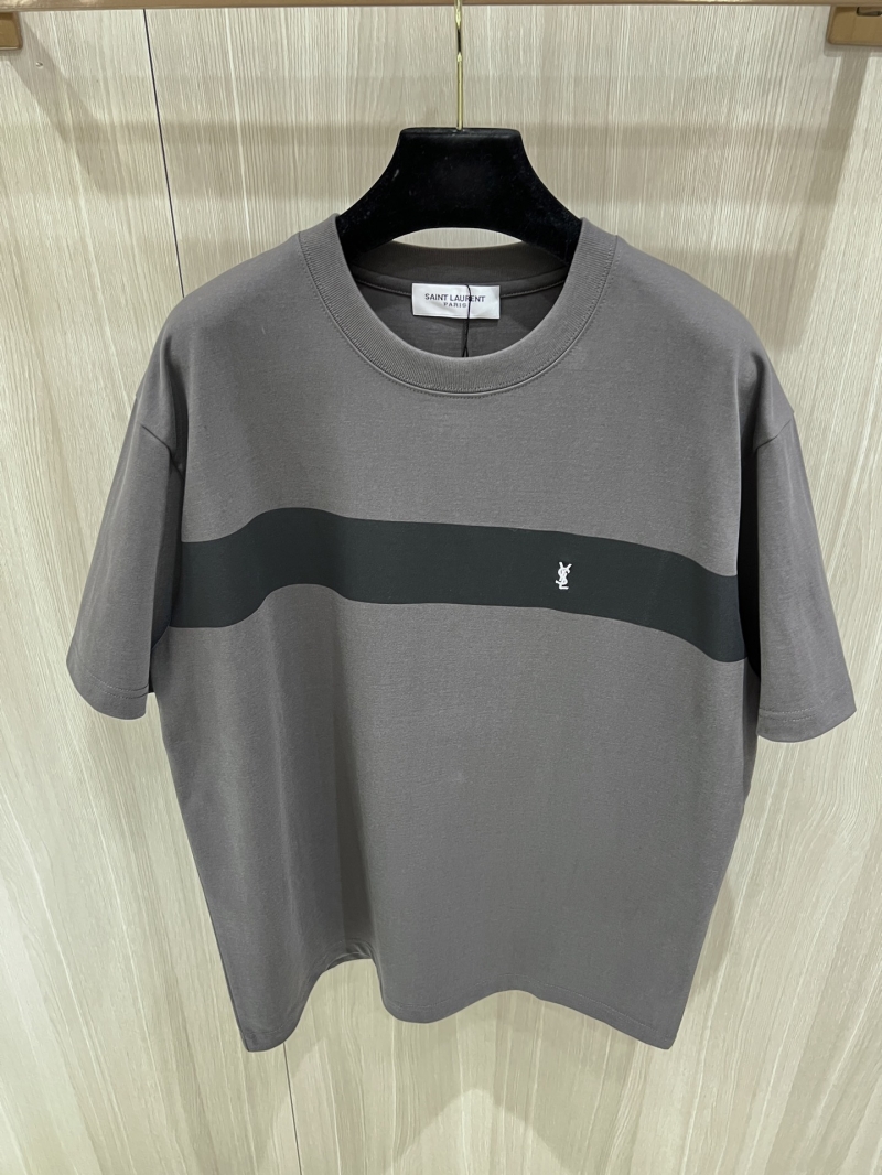 Saint Laurent Embroidered Letter Short Sleeve T-Shirt - Luxe Casual Style