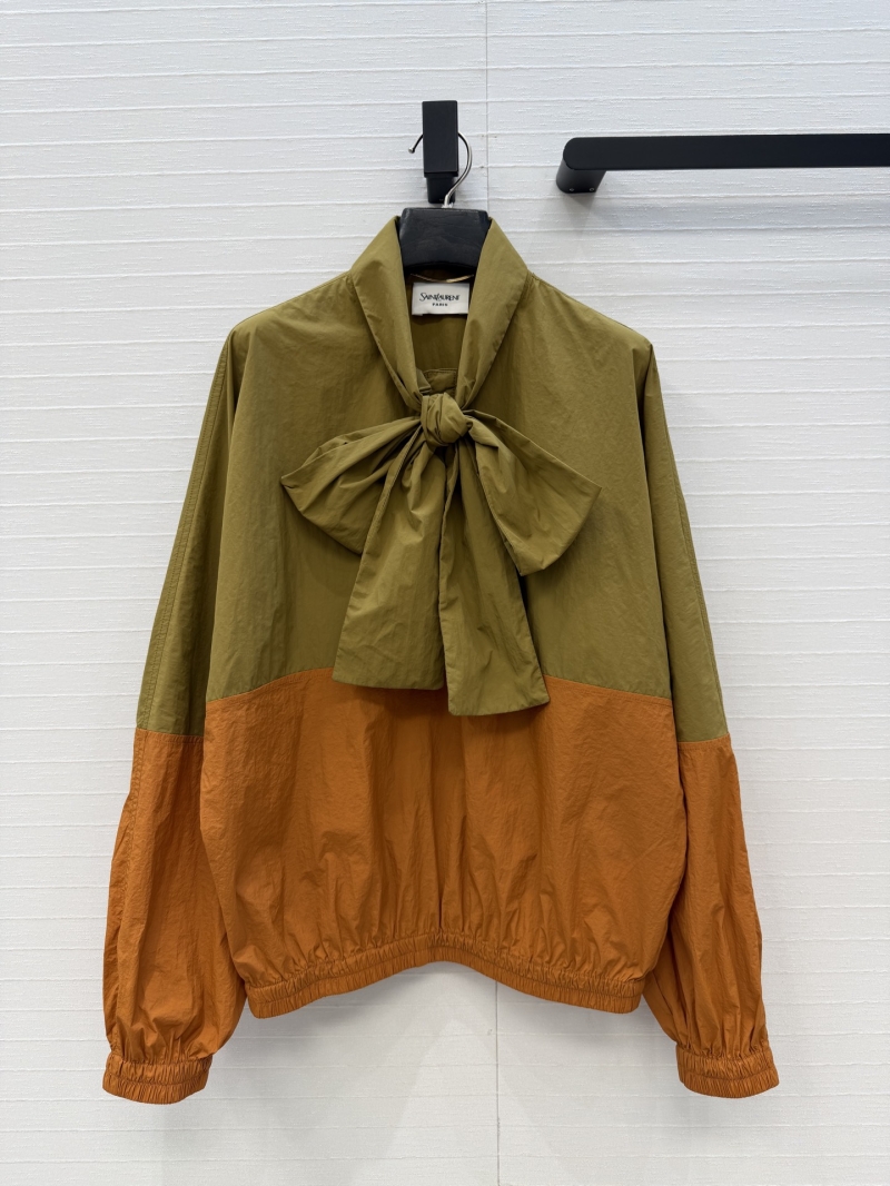 Saint Laurent Spring Color-Block Nylon Windbreaker Pullover