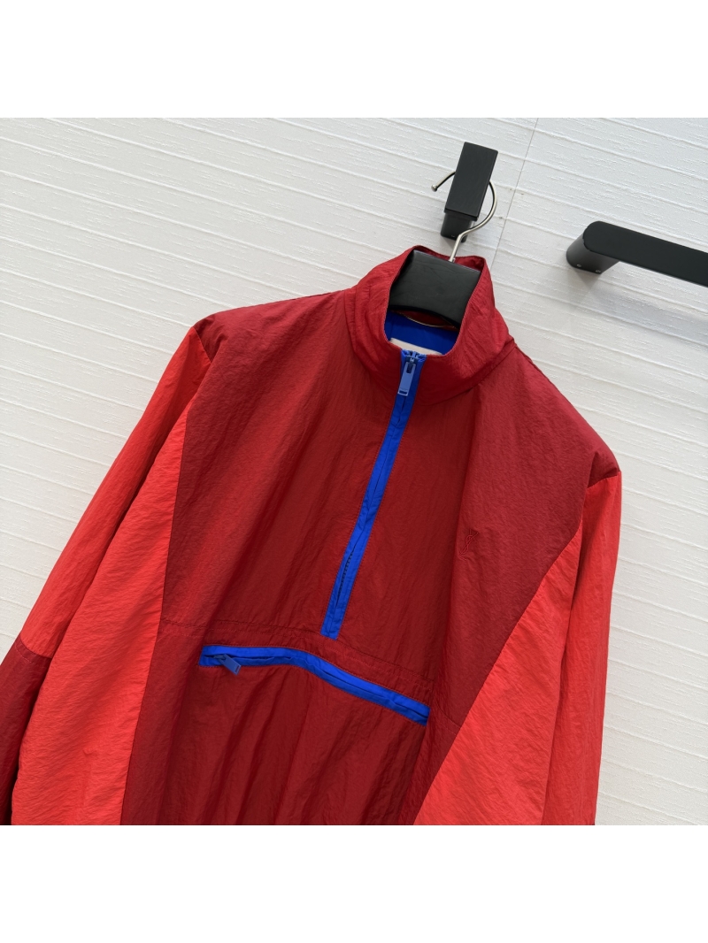 Saint Laurent YSL Spring Collection Sporty Color-Block Windbreaker Pullover