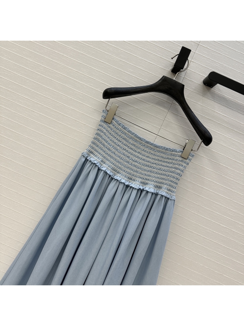 Zimmermann Luxe Morandi Blue Denim Midi Skirt - Elegant Vacation Style