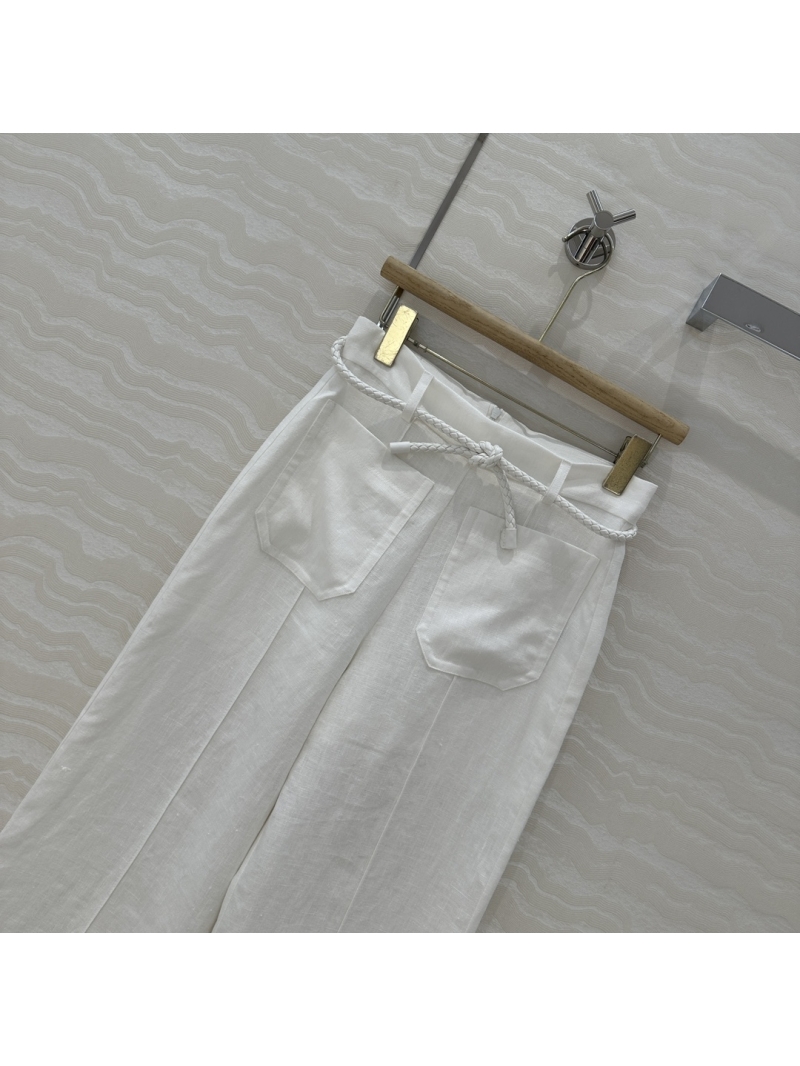Zimmermann Exquisite 100% Heavyweight Linen High-Waisted Wide-Leg Trousers in Ivory
