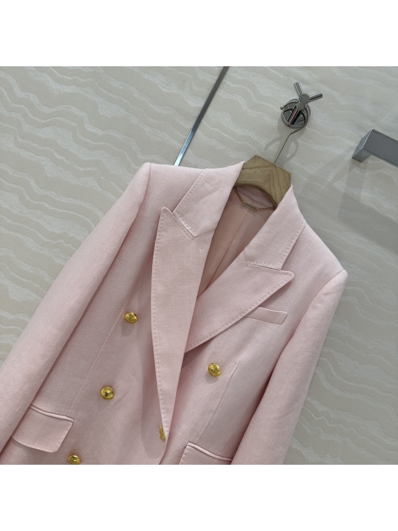 Zimmermann Premium Heavyweight 100% Linen Double-Breasted Blazer