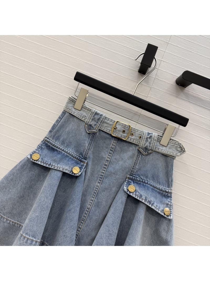 Zimmermann Utility-Inspired Pure Cotton Denim A-Line Mini Skirt