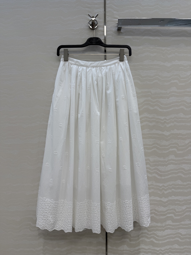 Zimmermann 100% Pure Cotton White Moonlight Heavy Embroidered Maxi Skirt