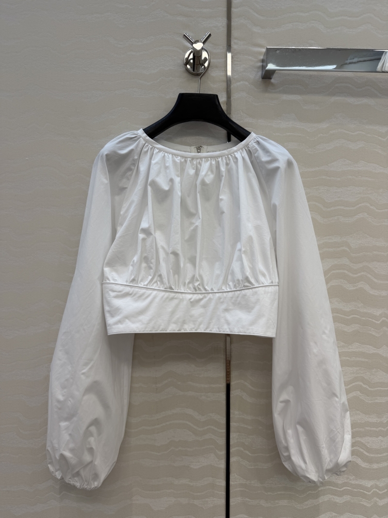 Zimmermann 100% Imported Pure Cotton French Court-Style Puff Sleeve Top and Full Midi Skirt Set in White Moonlight